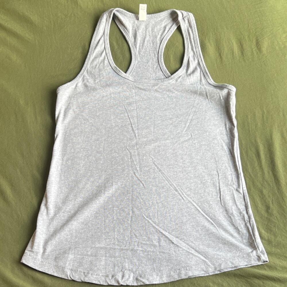 Ideal by Next Level Women's Gray Racerback Scoop Neck Tank Top, Size M